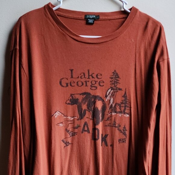 J. Crew Orange Lake George Long Sleeve Jersey Size Large - Picture 6 of 15